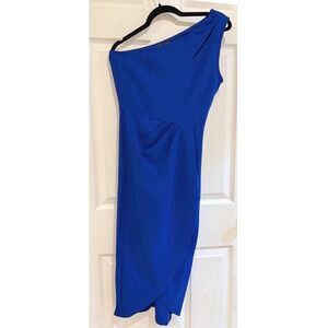 Pretty Garden One Shoulder Dress Cutout‎ Bodycon Cocktail Party Blue Size S
